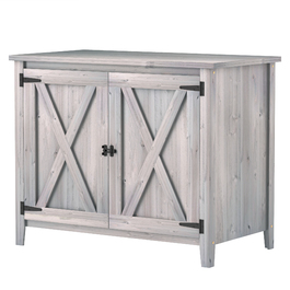 Outsunny Garden Шафа з дерева, Садовий сарай стійкий до погодних умов 110x60x88.5 см, Садовий сарай з дверима, Складний дах, Полиці, Садова шафа, Садовий сарай Шафа для інструментів Садовий сарай для патіо Задній двір, світло-сірий | Аосом