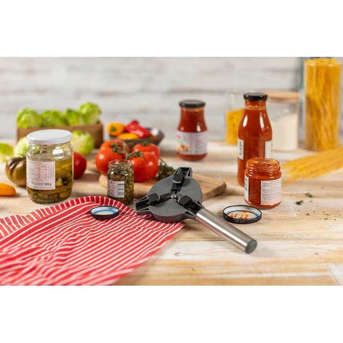 Відкривачка для кришок Kuhn Rikon Deluxe Gripper, сіра, легко відкриває кришки, підходить для гладких та зрізаних кришок