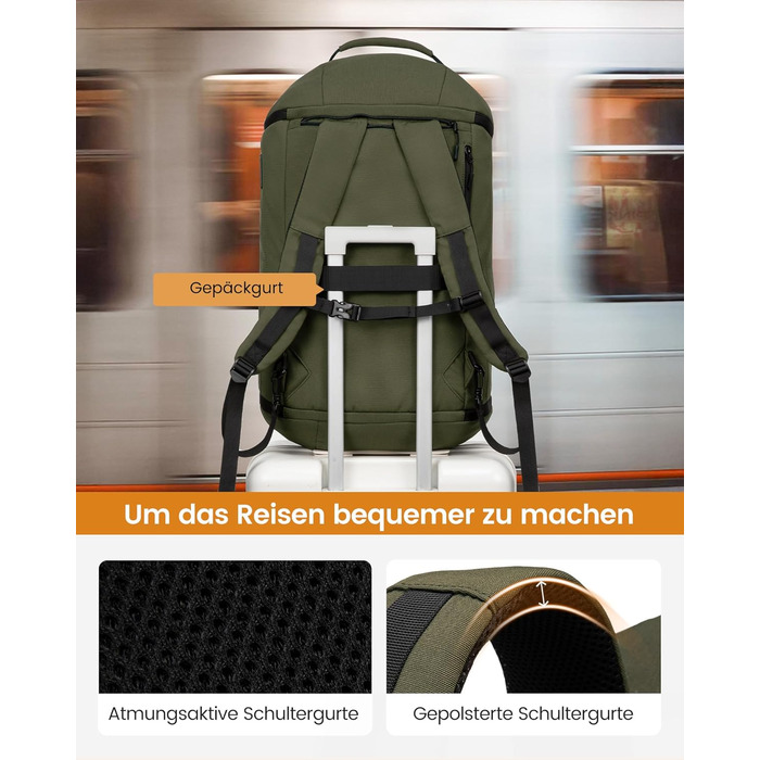 Спортивна сумка LOVEVOOK для чоловіків з відділенням для взуття, 65L, 52x45x28 см, Duffel Bag, для подорожей та спортзалу (темно-зелена)