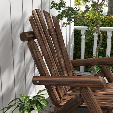 Садовий стілець для відпочинку на відкритому повітрі, висока спинка, витримує до 113 кг, стійкий до погодних умов, обпалений