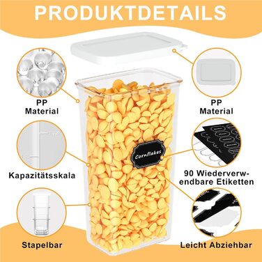 Герметичні контейнери для зберігання продуктів з кришкою, набір 6 шт (до 1,8л)