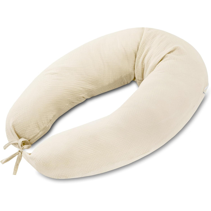 Подушка для сну на боці для малюків Totsy Baby - 190 см, з мусліновою наволочкою, Oeko-Tex