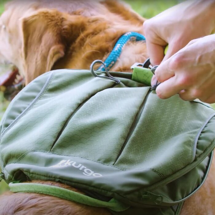 Шлейка для собак Kurgo Cascade, рюкзак для шлейки для собак, туристичний рюкзак для собак, розмір (зелений, L)