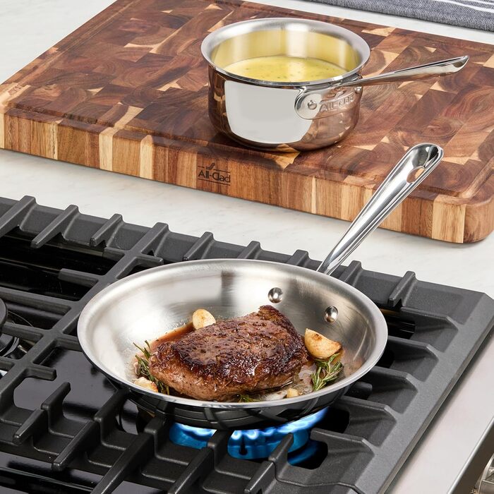 Набір сковорідок All-Clad D3, нержавіюча сталь, 25.4 см та 30.5 см, сріблястий (20.3 см)