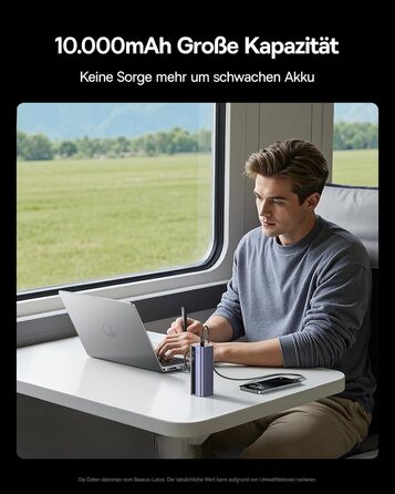 Powerbank Baseus EnerGeek для ноутбука: 100W, 10000mAh, 2x USB-C PD 3.0, Digital Display, сумісний з MacBook, Dell, HP, SteamDeck, iPhone, Samsung