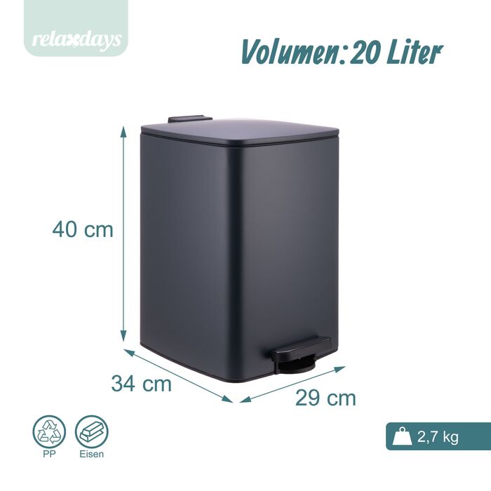 Відро для сміття Relaxdays, 20 літрів