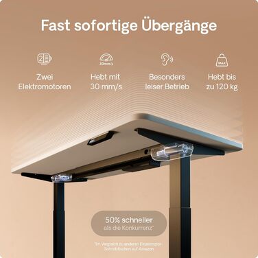 Стол підняття Desktronic Homeone 160x80 см – електричний з USB-портами, чорно-білий