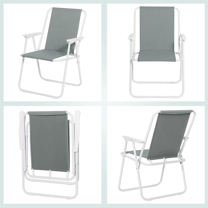Крісло для кемпінгу WOLTU складне, розкладне крісло запальничка для вулиці, рибальське крісло з підлокітниками, пляжне крісло Складаний табурет для кемпінгу Тераса пляжного саду, CPS8151sz (темно-сірий)