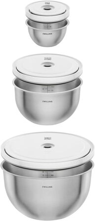 Набір ZWILLING Fresh & Save: контейнери для зберігання продуктів з вакуумним насосом, 9 шт., нержавіюча сталь, M-18 см, L-24 см