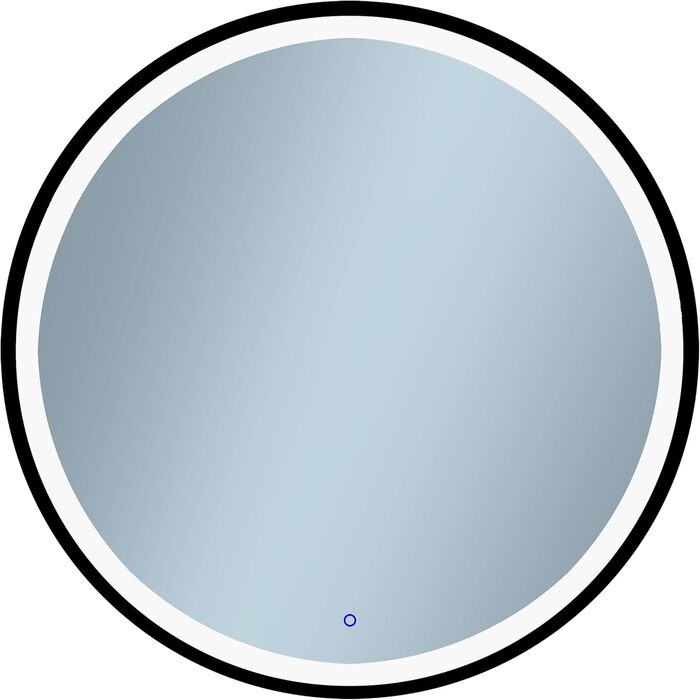 LED дзеркало для ванної кімнати 60 см з чорною рамою та підсвічуванням