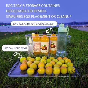 Організатор для яєць Virmate - 24 ячейки, зелений, для холодильника, з кришкою