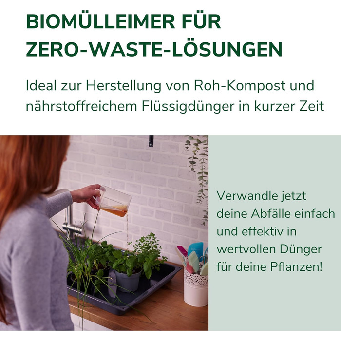 Ефективний органічний відро для сміття для кухні Стартовий набір Bokashi Bucket і ферментаційні мікроорганізми Без запаху та екологічність Легке бродіння (антразит)