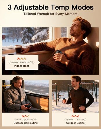 Електричний гріє для рук 2 шт. | Перезарядний кишеньковий гріє з 3 режимами нагріву, 6000mAh. Для жінок, чоловіків, кемпінгу, полювання, гольфу (Помаранчевий)