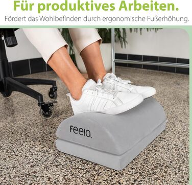 Підставка для ніг під стіл Feela® – ергономічна підставка для ніг, footrest, foot rest, срібна. Без термосумки