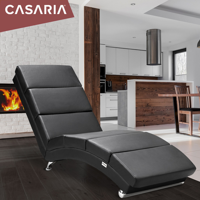 Relax Lounger London чорний зі штучної шкіри