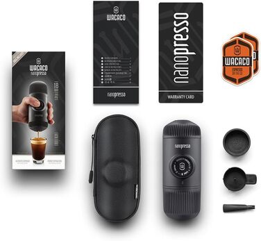 WACACO Nanopresso: портативна кавомашина для еспресо, чорна, 80 мл