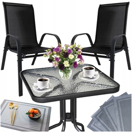 Комплект садових меблів Gotel, метал, чорний, 3 предмети