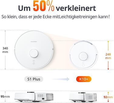 Робот-пилосос SwitchBot K10+ з док-станцією та вологими серветками, тиха робота 45dB, LiDAR-навігація, сумісний з Alexa