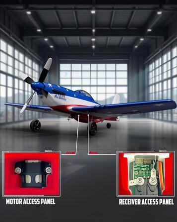 Літак на радіокеруванні VolantexRC 761-5 P-51 Mustang RTF 4-канальний, з Xpilot стабілізацією, для початківців, готовий до польоту