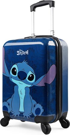Дитячий чемодан візок валіза діти хлопчики хлопчики дівчатка Stitch Minnie Mouse кабіна валіза 49 х 33 х 22 см ручна поклажа валіза легка 4 колеса тверда оболонка (темно-синій Stitch)
