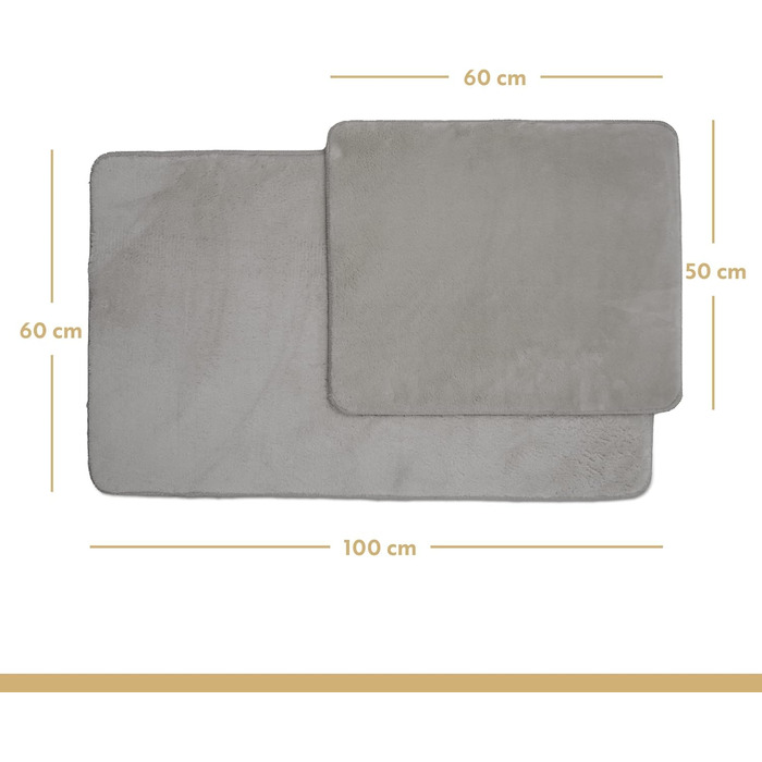 Набір килимків для ванної ENGLISH HOME, упаковка 2, нековзкі, можна прати, 60x100 см 50x60 см, сірий