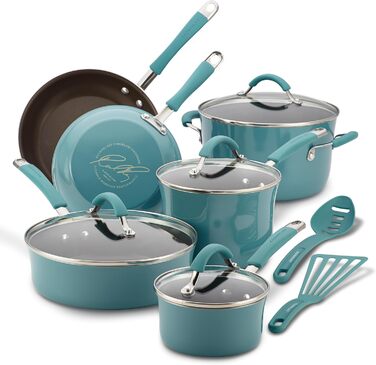 Набір кухонного посуду Rachael Ray Cucina Antihaft, алюміній, блакитний (16344)