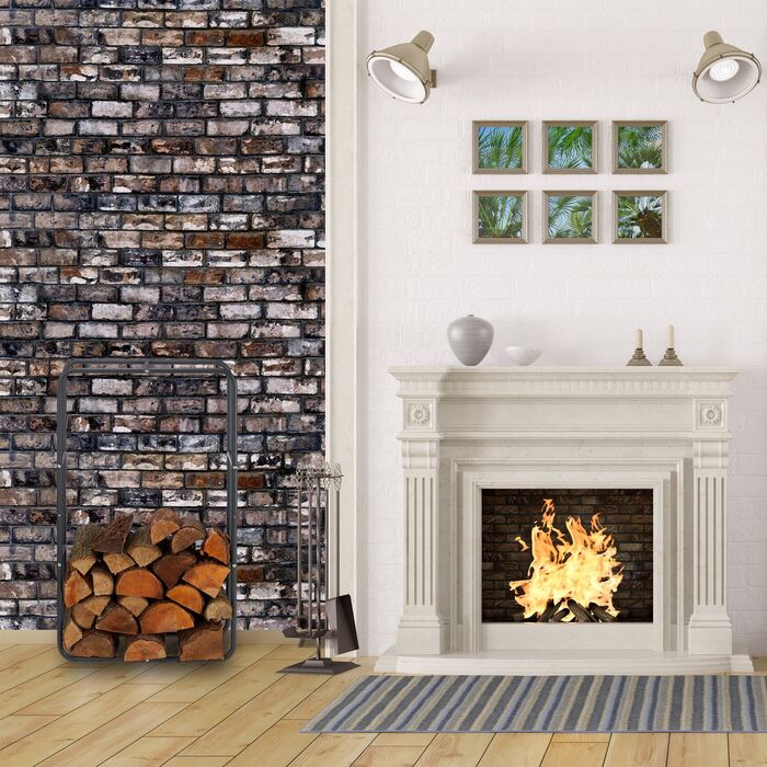 Стильна металева полиця для дров Relaxdays