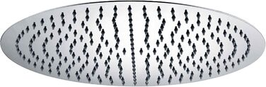 Душова лійка Andreas Dell Верхній тропічний душ Тропічна душова лійка Ø 40 см з нержавіючої сталі V304 Полірована насадками проти накипу