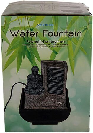 З синього настільного фонтану, Будда з водоспадом, полістоун, коричневий, 17 х 14 см