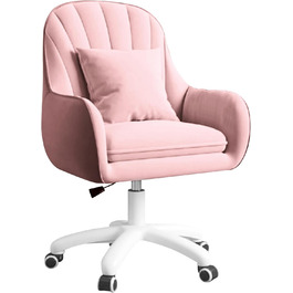 Крісло Aivermeil для дому та офісу, оксамитове, з підголівником, поворотне, регульоване по висоті, ергономічне, для робочого кабінету, спальні, до 120 кг (Рожеве)
