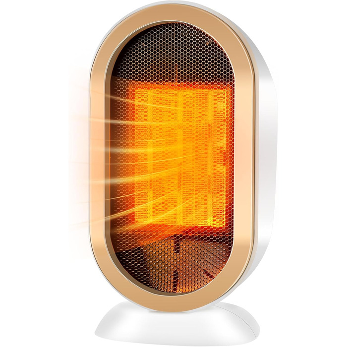 Електричний обігрівач Feebee: енергозберігаючий, тихий, 800/1200W, портативний, з підтримкою постійної температури та захистом від перегріву та перекидання. Ідеально для спальні, дому, офісу (білий)
