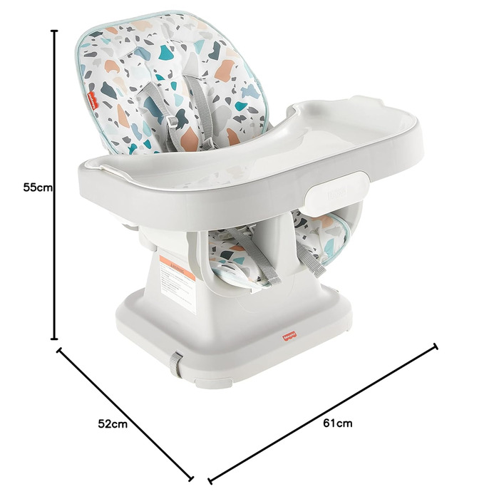 Дитячий стільчик Fisher-Price SpaceSaver, морська хвиля, портативний, для малюків та дітей, легко миється
