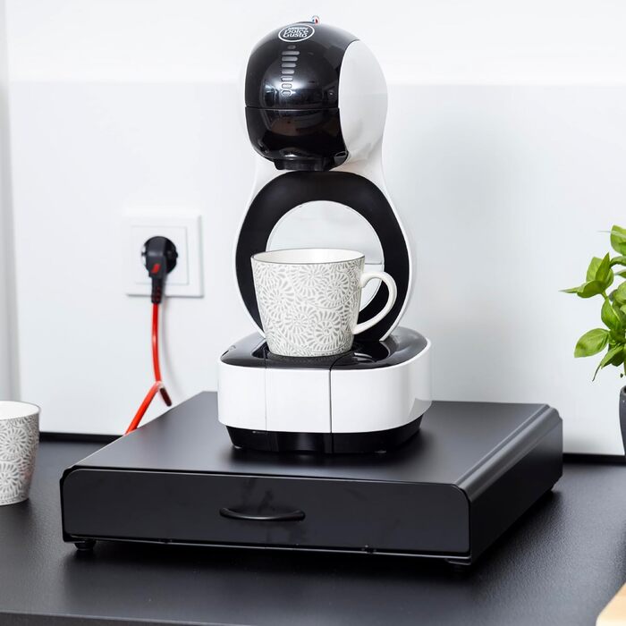 Тримач для капсул кави Gadgy | Сховище для 36 капсул з шухлядою | Тримач капсул кави з нержавіючої сталі, чорний