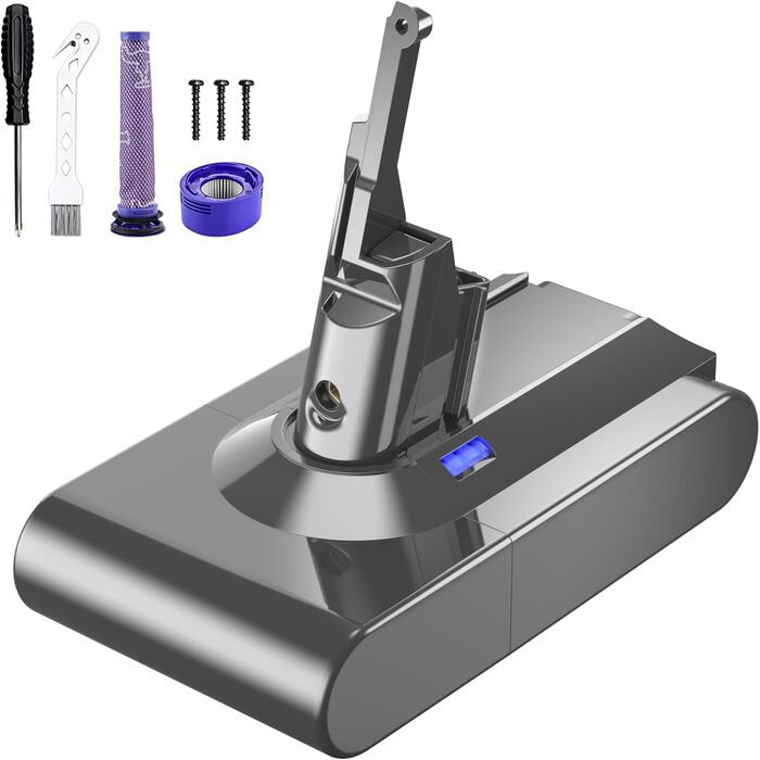 Змінна батарея V8 6.0Ah для пилососа Dyson V8 (включаючи 2 фільтри, викрутки, гвинти, щітки)