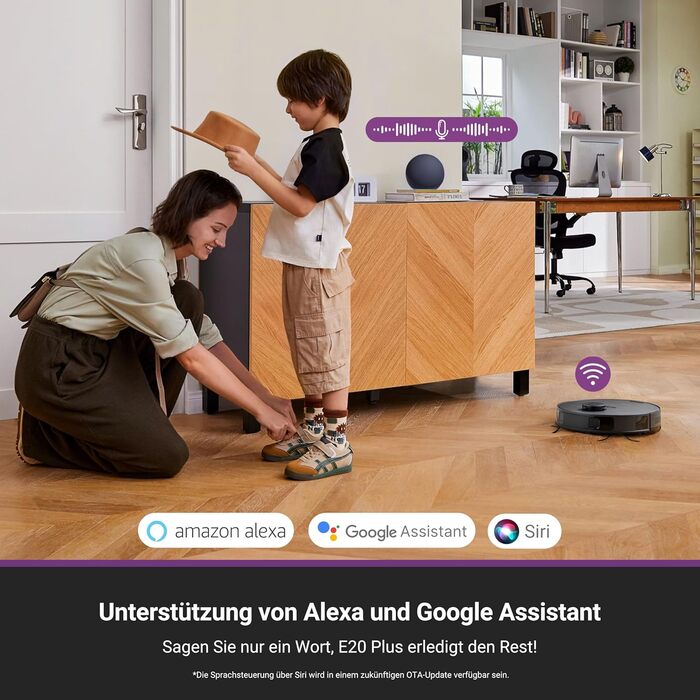 Робот-пилосос Eureka E20 Plus: 8000 Pa, самостійна очистка, DuoDetect AI, білий/чорний