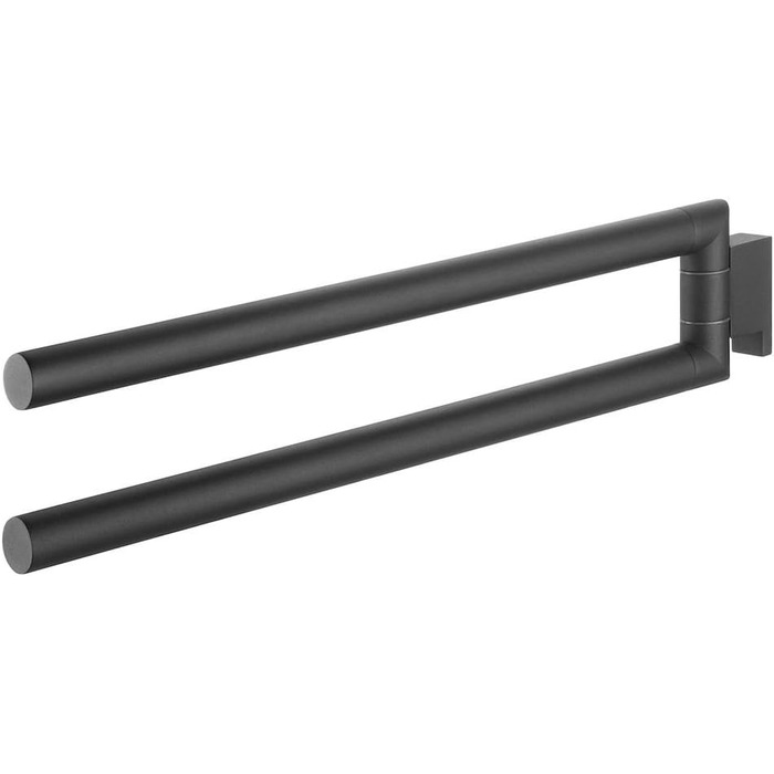 Тeleskopний тримач для рушників Tiger Boston, 35-60 см, нержавіюча сталь, чорно-матова поверхня, 2-рамковий