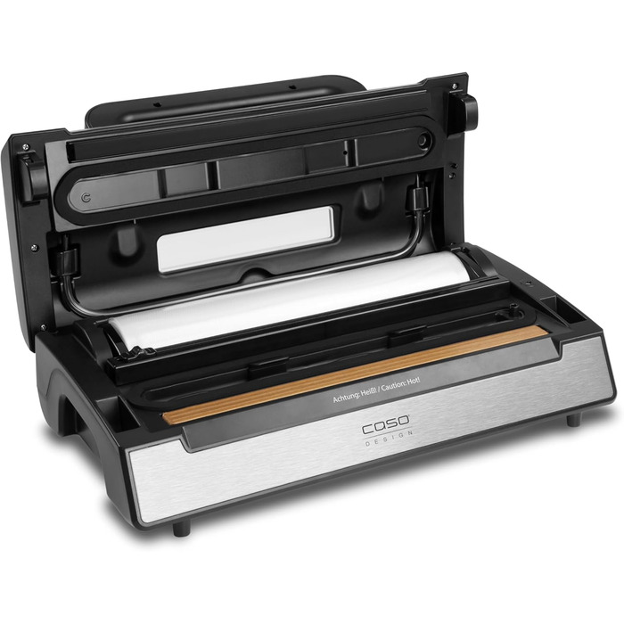 Професійний вакууматор CASO FastVac 500 для бізнесу, вакуумний пакувальник з подвійним швом та потужним насосом 20 л/хв, комплект з 2 рулонами фольги