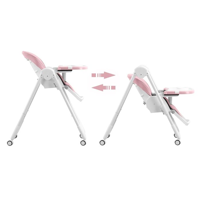 Дитячий стільчик для годування Baby Vivo Kinder Hochstuhl з регулюванням висоти та функцією гойдання, колір Cool Mint (Bubblegum)