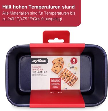 Форма для випічки Zyliss E980194 Springform, з антипригарним покриттям, нержавіюча сталь, темно-синя, з плоскою основою, для маленьких тортів, антипригарна, для посудомийної машини, 5 років гарантії