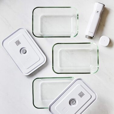 Набір контейнерів для вакуумної упаковки Zwilling Fresh & Save S/M/L (3 шт.), скло, білий