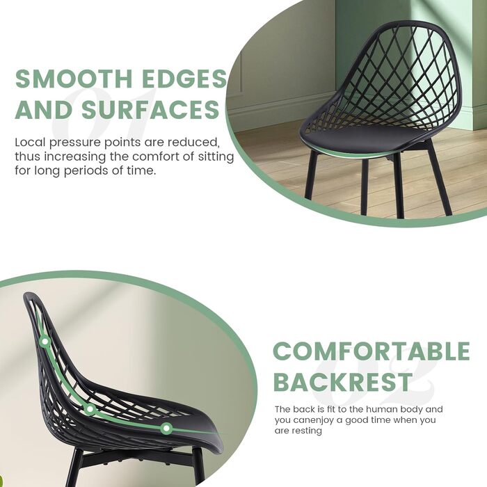 Набір меблів для балкона на 2 особи: стіл та 2 стільці, чорний колір. Регульовані ніжки, підходить для балкона, тераси та саду