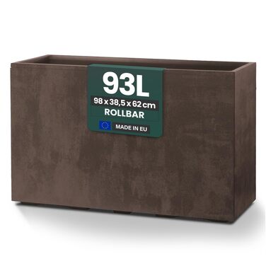 Плантатор Kreher XL Millennium: різні розміри та кольори. Імітація натурального каменю (коричневий, бежевий, антрацит, сірий). З міцного пластику. Роздільник простору (прямокутний)