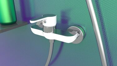 Змішувач для ванни EISL DIZIANI, однорегуляторний, з перемикачем душ/ванна, хром/білий