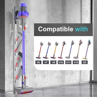 Підставка для пилососа OUTBROS для Dyson V6-V15, підлогова підставка та тримач для аксесуарів, сріблястий