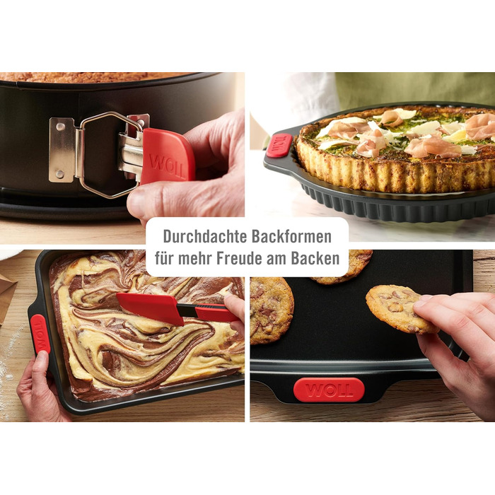 Форма для випічки Woll Springform Ø 26 см – висувна, без PFAS, з антипригарним покриттям та силіконовими ручками, придатна для духовки та посудомийної машини