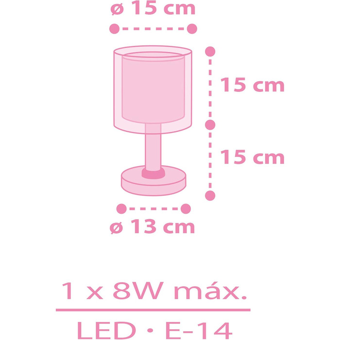 Дитяча настільна лампа Dalber Єдинороги, Єдинороги, E14, рожева, 41591