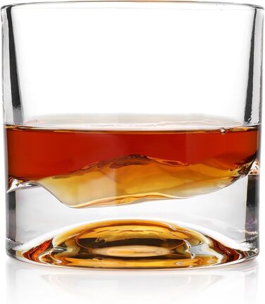 Набір склянок для віскі LIITON American Peaks Kristall, 4 шт., 300 мл, важкі, морозостійкі, ідеальний подарунок для чоловіків
