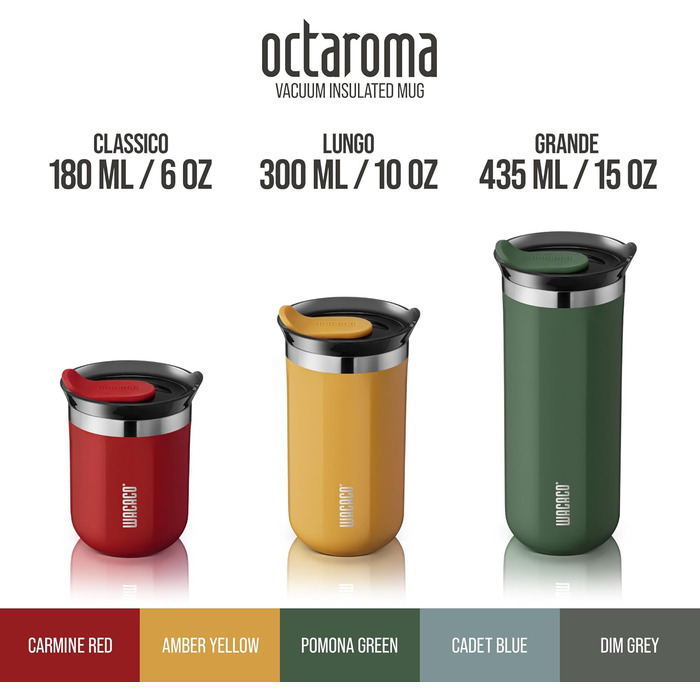 WACACO Octaroma Lungo: вакуумний термос для кави, 300 мл, жовтий