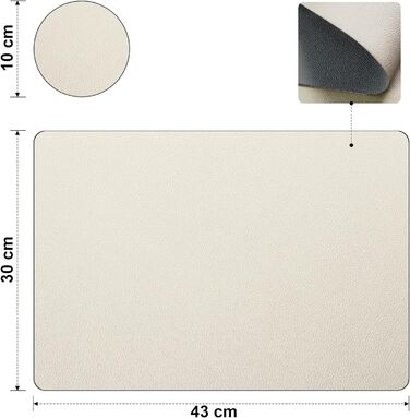 Набори підставки під тарілки 6 шт. з екошкіри, 43x30 см (червоний/бежевий)