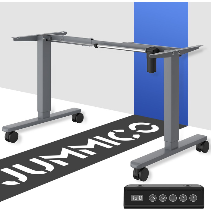 Столешниця JUMMICO для столу з регулюванням висоти, з потужними моторами, 3-ох пам'ять, для сидіння та стояння (білий), 100 x 160 см